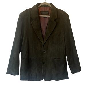 Banana Republic Vintage suede leather blazer jacket Large Brown Mens Sport coat